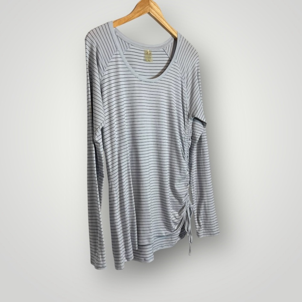 Calia Carrie Underwood Long Sleeve Shirt Size XL Striped Scoop Neck Side Tie - Picture 3 of 7